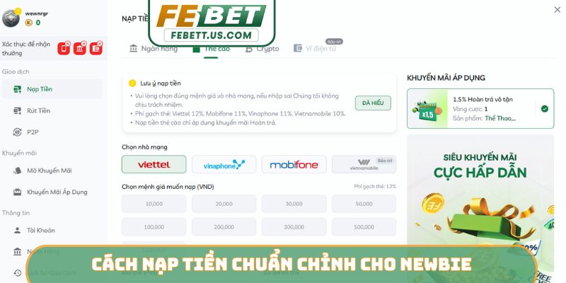 Cách nạp tiền chuẩn chỉnh cho newbie